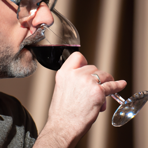 תמונה של אדם לוגם יין, מנסה להבחין בתווים ובטעמיו